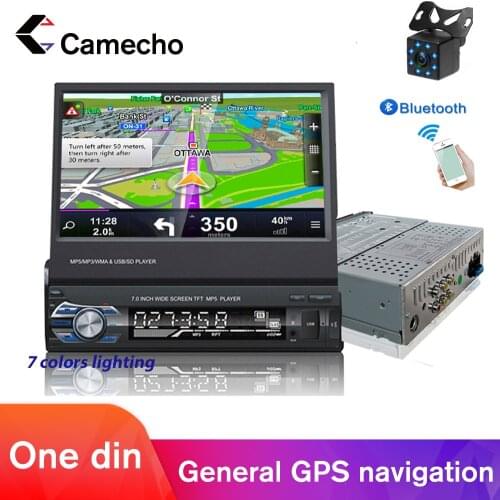 Camecho 1din Car Radio 7"HD Touch Screen GPS Naviation Autoradio Bluetooth Car Multimedia Player For Universal manual Car Stereo