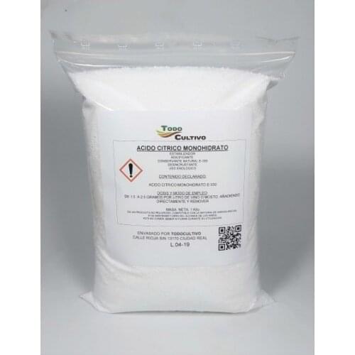 Hydrosoluble citric acid. 1Kg. Natural preservative and antioxidant