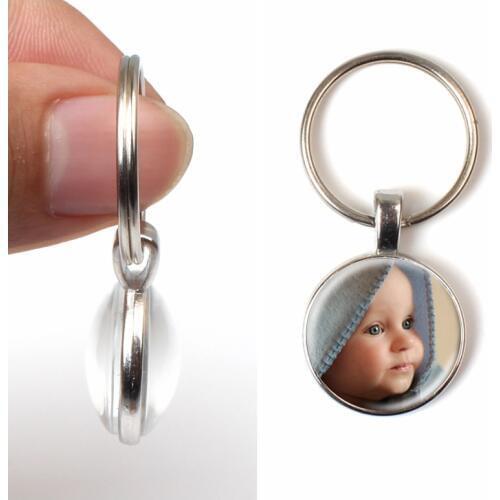Handmade Personality Photo Family Photo Baby Child Dad Mom Brother Double sided Keychain Sister Family Portrait Private Custom