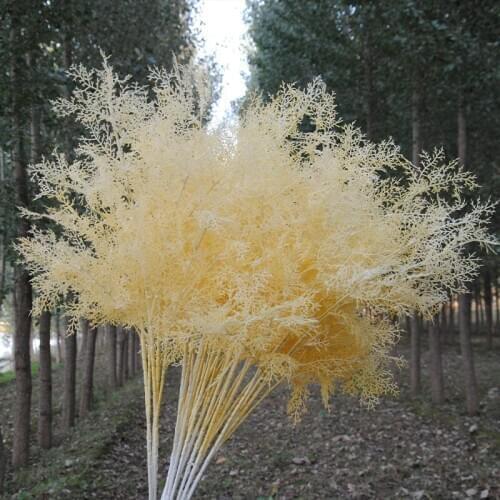 1Pc Wedding Fake Flower Garden Decoration 6-Pronged Mist Rime Grass Embellishment Arrangement Pine Needles Home Artificial Plant