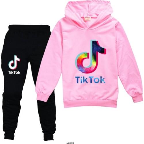 Tik Tok Children Clothing Set 2PCS Toddler Kids Baby Girl Oversized Clothes Sets 2-16Y Hoodies Long Pants Outfits Tracks