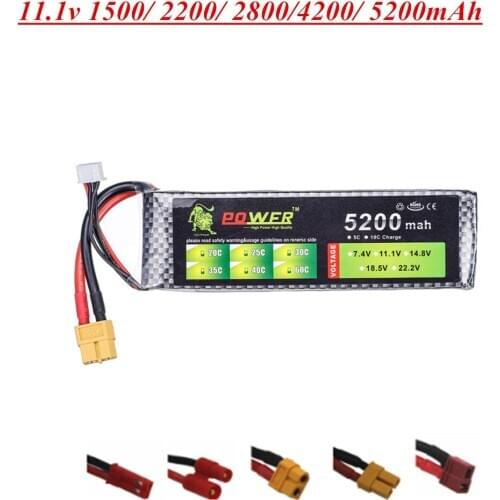 LION POWER 3s 11.1v 1500mAh 2200mah 2800mah 4200mah 5200mah lipo battery for RC Drone helicopter car boat Spare Parts