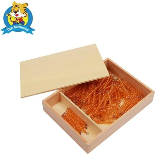 Montessori material mathematics Bead Chains Printed Arrows of 100 and 1000 with Box toy