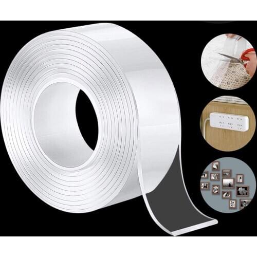 Multipurpose Wall Tape Adhesive Strips Removable Tape Washable Heavy Duty Mounting Tape Gel Poster Tape for Home Office