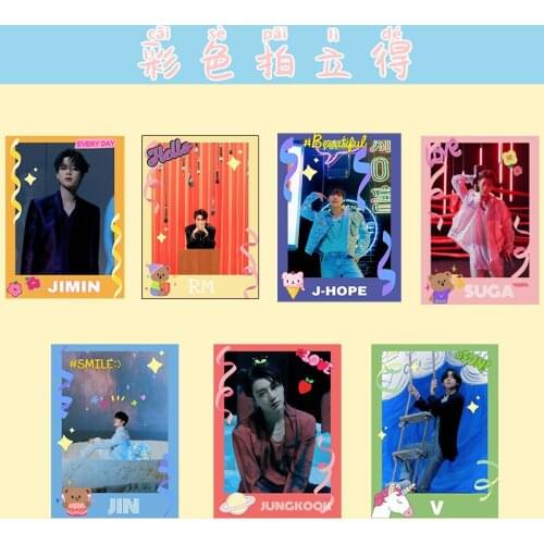 2021 New Kpop Bangtan Boys Lovely Card Poster Map of The Soul One Colourful Postcards Lomo Cards Fans Collection