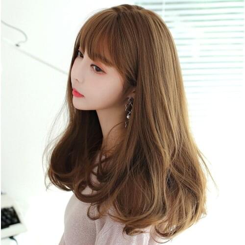 Wig Long Curly Hair Natural & Fluffy Realistic Female Long Hair Repair Face Long Hair WIG