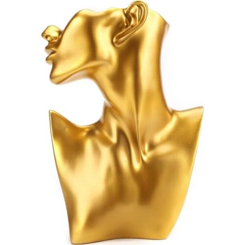 Necklaces Earrings Display Stand, Resin Mannequin Bust Jewellery Holder, Metal Organiser Hangers for Stores Home Decor