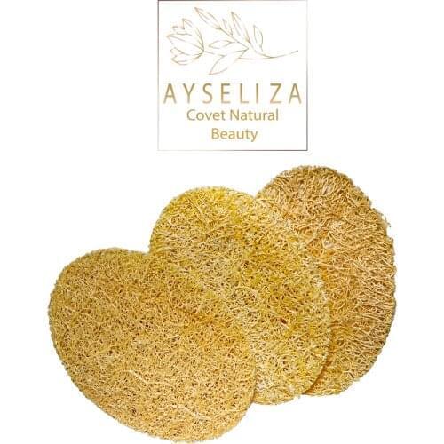 Ayseliza Loofah Peeling Pads 3 Pieces Make-Up Remover Exfoliating Scrubbing Dead Skin Layers Purify Body Mitt Bath Glove Sponges