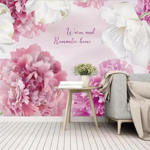 Custom wallpaper pink purple modern minimalist gradient floral background weddingroom wall custom large mural green wallpaper