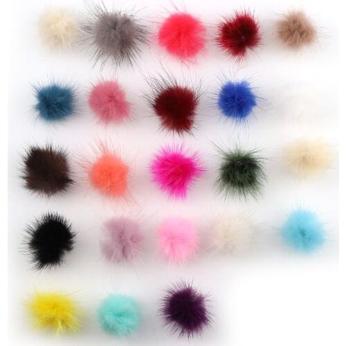 10pcs 3cm Mink Fur Ball Pompoms for Ring Earring Shoes Clothes Sewing On Knitted Keychain Scarf DIY Jewelry Findings