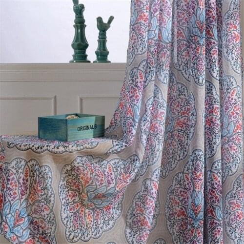European Printed Sheer Curtains for Living Room Colorful Voile Tulle for Bedroom Kitchen Window Treatments Panel Drapes
