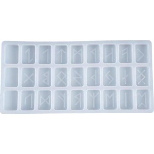 Crystal Epoxy Resin Mold Energy Symbol Runes Letter Word Model Mirror Casting Silicone Mould DIY Crafts Pendant Jewelry W0YA