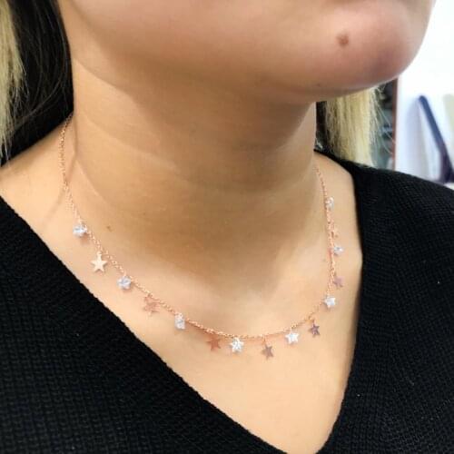 Star Feast Row Stone Silver Sports Necklace