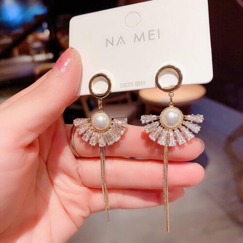 Tassel earrings high sense of 2021 new trendy earrings female Korean long fashion earrings elegant exquisite Womens Earrings