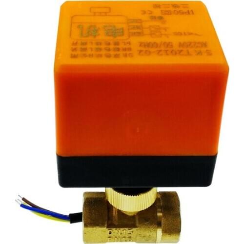 DN15/DN20/DN25 Electric Motorized Thread Ball Valve Brass AC 220V 2 Way 3-Wire 1.6Mpa with Actuator For water, gas, oil