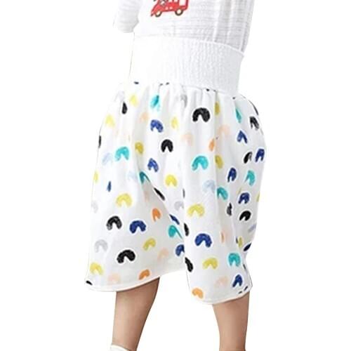 Comfy Childrens Diaper Skirt Shorts 2 in 1 Waterproof and Absorbent Shorts for Baby Toddler Childrens Training skirt