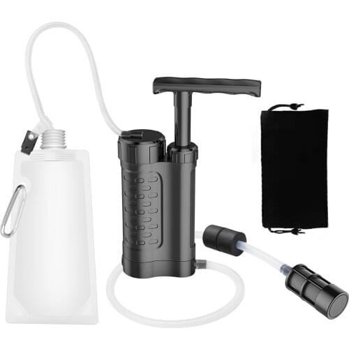 Outdoor Water Purifier Pump Water Filtration System 0.01 Micron Water Filter Portable Emergency Survival Gear Camping Hiking