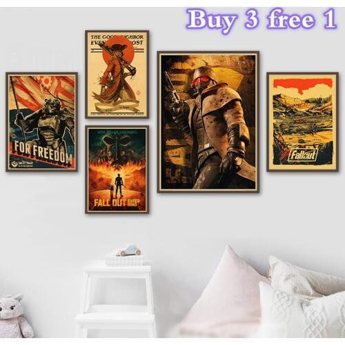 Vintage Posters Fallout Game Anime Wall Home Decoration Retro Poster wall decor