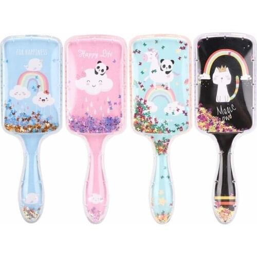 Cartoon Rainbow Unicorn Hair Brush Pony Airbag Comb Print Air Cushion Combs Head Massager Hairdressing Detangling Comb