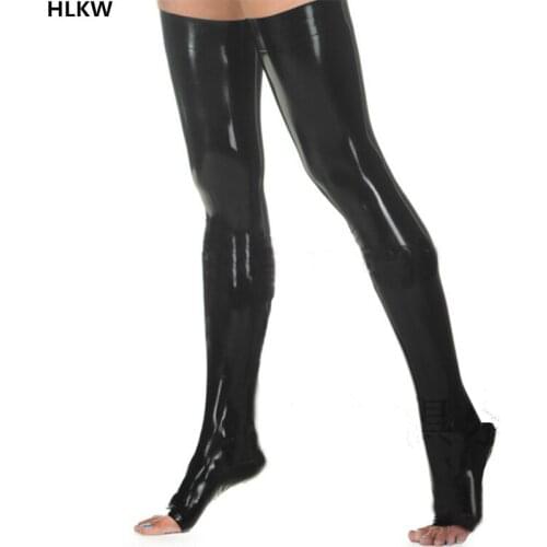 Top Grade Latex New Adults Hot Sexy Night Club Latex Stockings Faux Leather Stockings Women Black Red BlueFaux Leather Stockings