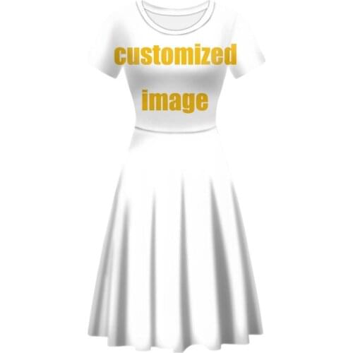 KUILIU Customized Print Women Dress Summer Short Sleeve O Neck Party Dress Spring Summer New Womans Dress