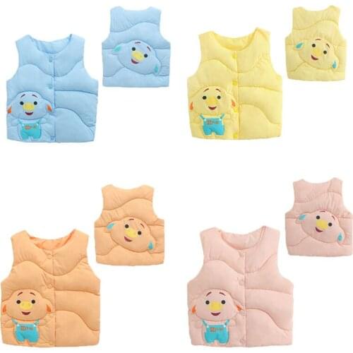 2021 New Winter Vest For Boys Girls Children Cartoon Print Cotton-Down Coat Waistcoat Kids Clothes Sleeveless Jackets Vest
