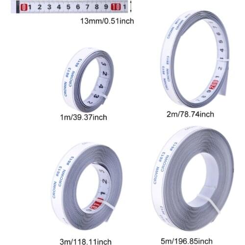 1/2/3/5M Self Adhesive Miter Saw Track Tape Measure Backing Metric Steel Ruler Left To Right Reading Right To Left Read
