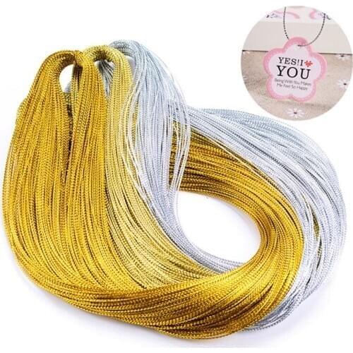100 M Length 1 mm Width Polyester Gold Silver Thread For Gift Wrapping Card Tag Line Garment Bag Hang Tag Sling Free Shipping