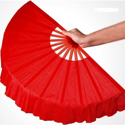 41cm Solid Black Red Folding Hand Fans Craft Dance Performce Wedding Party Souvenir Decoration Supplies