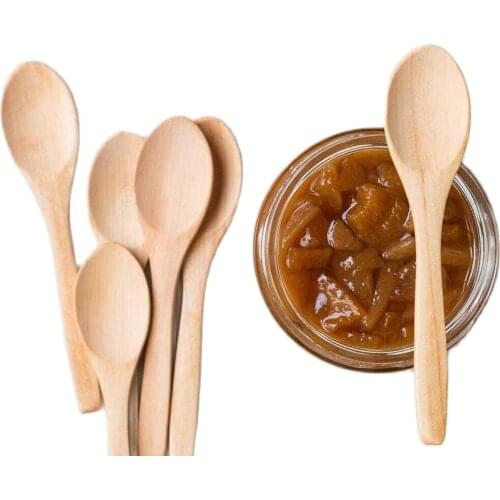 6 adet Doğal Ahşap Bambu Mini Tahta Kaşık Takımı Mama Baharat Bal Tatlı Çay Kaşığı Çeşni Pişirme Mutfak Kahve Çocuk Yemek Takımı