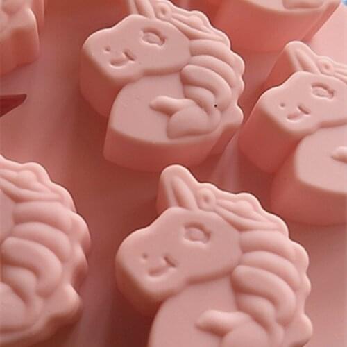 7 Cavities Unicorn Shape Handmade Soap Silicone Mold Cake Decorating Tools Soap Molds for Soap Making Cake Chocolate Mold