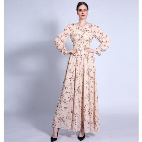 Elastic waist abayas Ramadan Eid Floral Abaya Hijab Muslim Dress female Caftan Turkish Islamic Kaftan Robe Musulman Abaya F2909