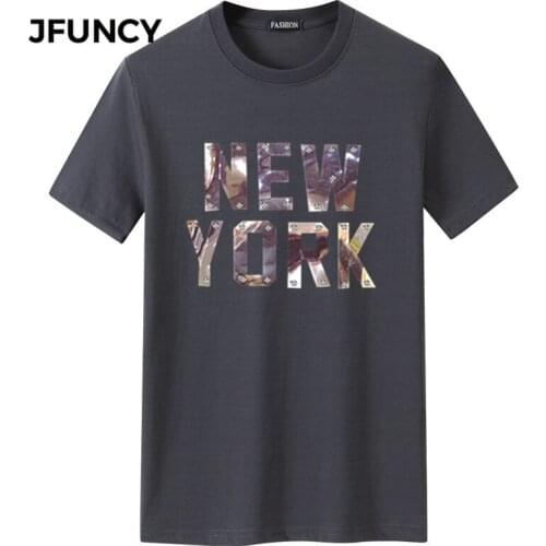JFUNCY Short Sleeve Oversize Mens T-shirts Harajuku Graphic T Shirts Summer Cotton Men T-shirt Camisetas Camisa Masculina