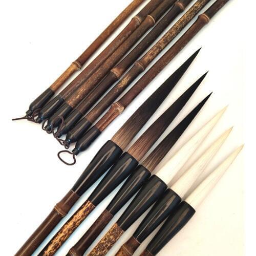 3pcs Caligrafia Calligraphy Brush Woolen Bear Wolf Hair Brush Pen Chinese Painting Hook Line Long Hair Writing Brush Tinta China