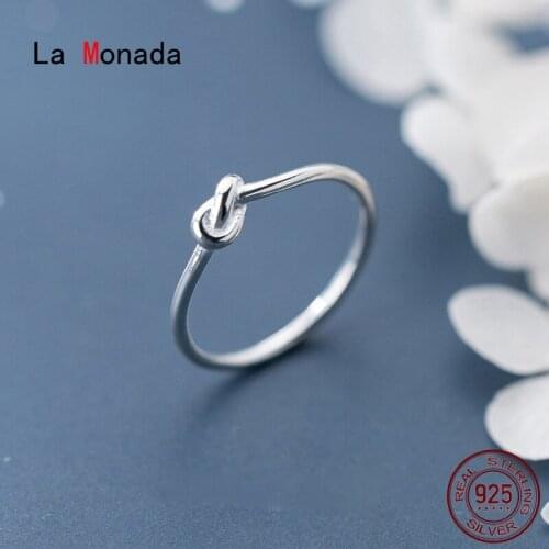 La Monada 45-49mm Knot Finger Women Ring 925 Sterling Silver Minimalist Rings For Women 925 Silver Fine In Jewerly Rings Woman