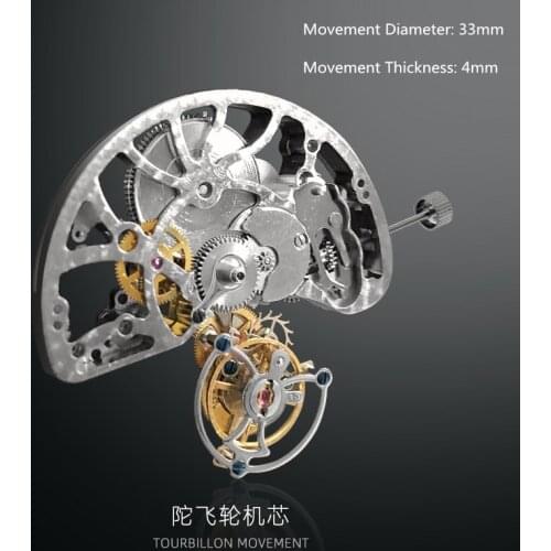 7018G SEAKOSS 28800Hz/Hr Skeleton Mechanical Hand Wind Tourbillon Movement Suitable for Installation Mens Tourbillon Watches
