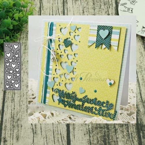 AddyCraft Metal Cutting Dies cut die mold Background with hearts Scrapbook paper craft knife mould blade punch stencils dies