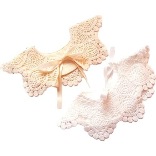 Bibs Baby Accessories Korean Style Kids Lace Collar Hollow Out Girl Bibss Feeding Adjustable Infant Baby Accessories for 0-3T