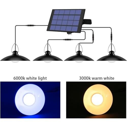 2021 NEW 1/2/3/4 Head Solar Pendant Light Outdoor Indoor Solar Lamp With Line Warm White/White Lighting For Camping Garden Yard