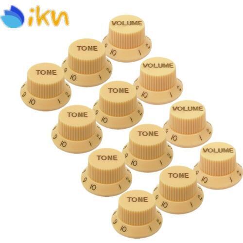 New 8T4V Guitar Knobs Volume Tone Speed Control Knobs Yellow for ST Style Guitar Parts