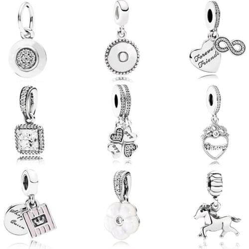 NEW 100% 925 Sterling Silver Classic and love pendant charm bead Collocation Bracelet DIY bracelet Factory wholesale