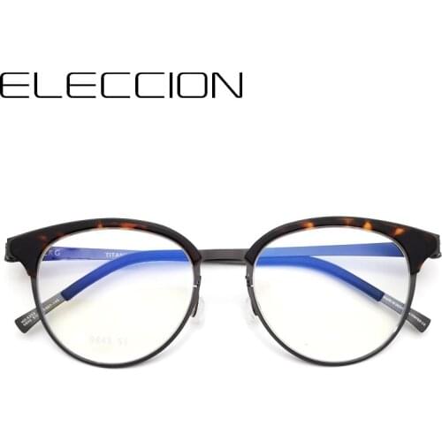 ELECCION Eyebrow Eyewear Brand Glasses Frame Men Quality New Male Round Myopia Optical Prescription Eyeglasses Frames for Women