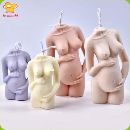 Great Mom Silicone Molds 3D Pregnant Woman Body Torso Candle Mold Mothers Day Aromatherapy Soap Gift Moulds