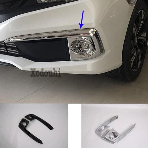 Car Body Front Fog Light Lamp Detector Frame Sticker Styling Trim Parts For Honda Civic 10th Sedan 2019 2020 2021