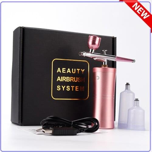 Rechargeable Airbrush Compressor Kit For Nail Art Tattoo Cake Makeup Air Brush Sprayer Gun Water Oxygen Deep Hydrofacial Machine