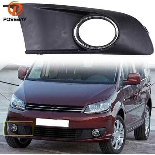 POSSBAY Black Right Side Fog Light Cover Grille With Hole Fit for VW Touran Facelift 2011 2012 2013 2014 2015 Auto Replacement