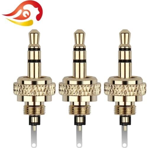 QYFANG Gold Plated 3.5mm 3 Pole Self-Lock Audio Jack Main Part Earphone Plug Wire Connector For D16 D11 B03 P03 P2 Headphone
