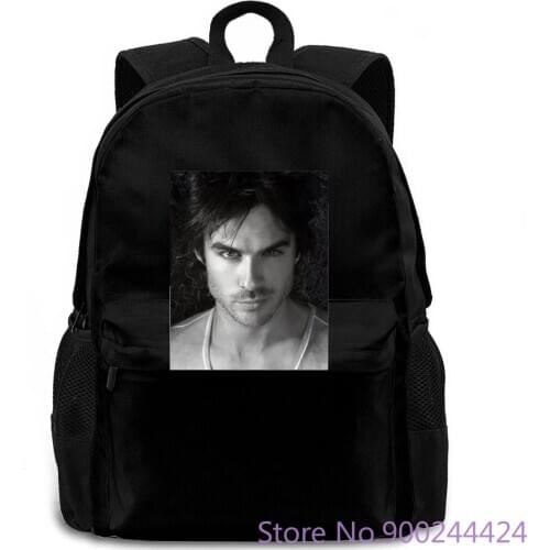 DAMON SALVATORE THE VAMPIRE DIARIES IAN SOMERHALDER CP23 UNISEX WHITE New Brand- women men backpack laptop travel school