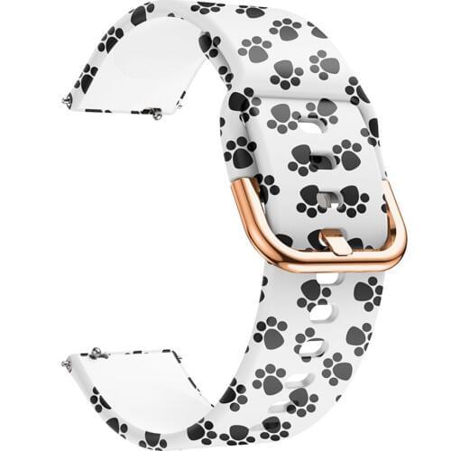 Silicone Bracelet Flower Printing Replacement Wristband Strap or Samsung Galaxy Watch Active Classic Soft Silicone Watchband