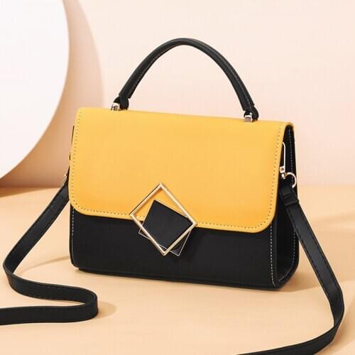 Brand Designer Square Messenger Crossbody Contrast-Color Bag Stylish Hasp Ladies Small Shoulder Bag Women Handbags Flap Purses